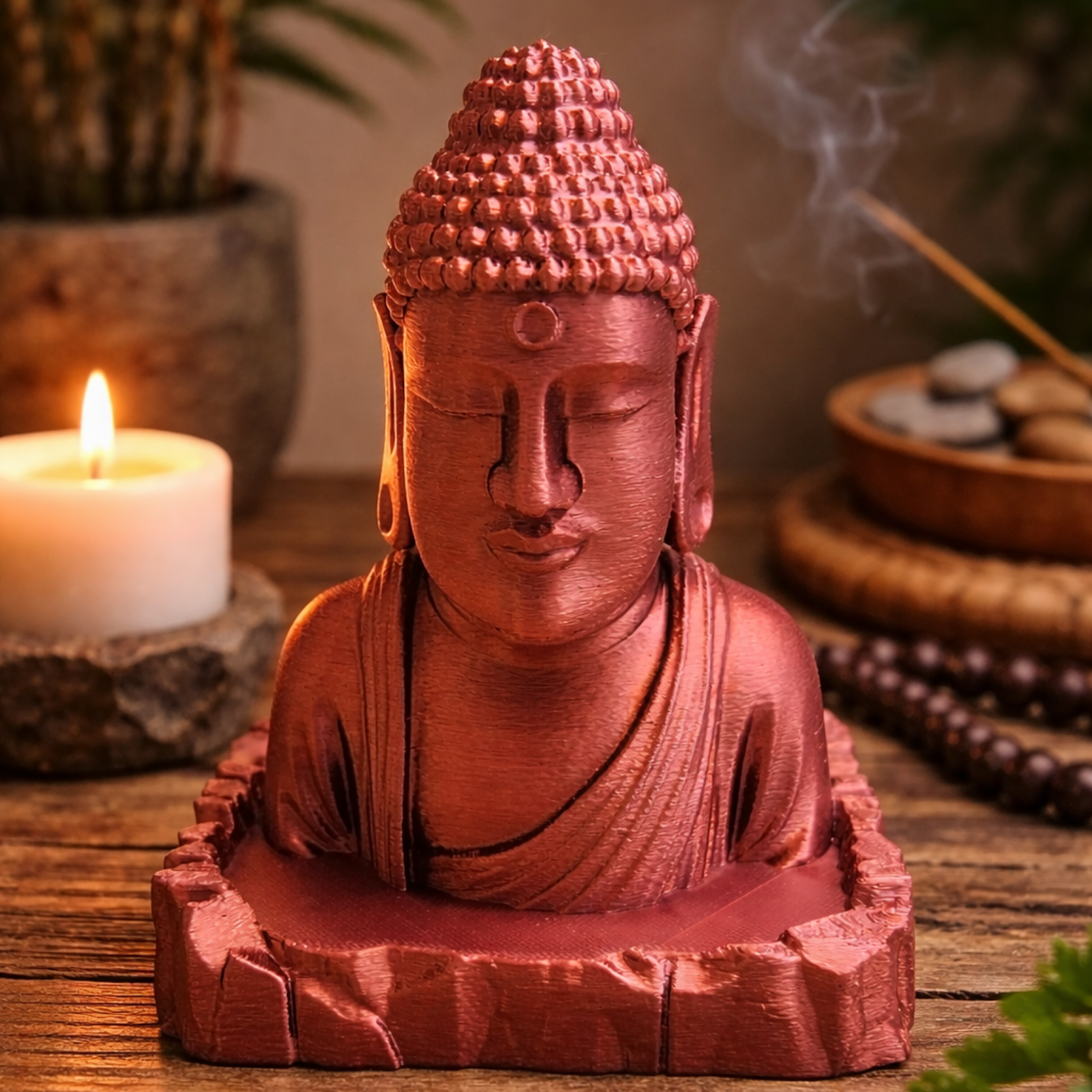 Metallic Copper Buddha Table Top | Modern Meditation & Home Décor Statue (13 cm)