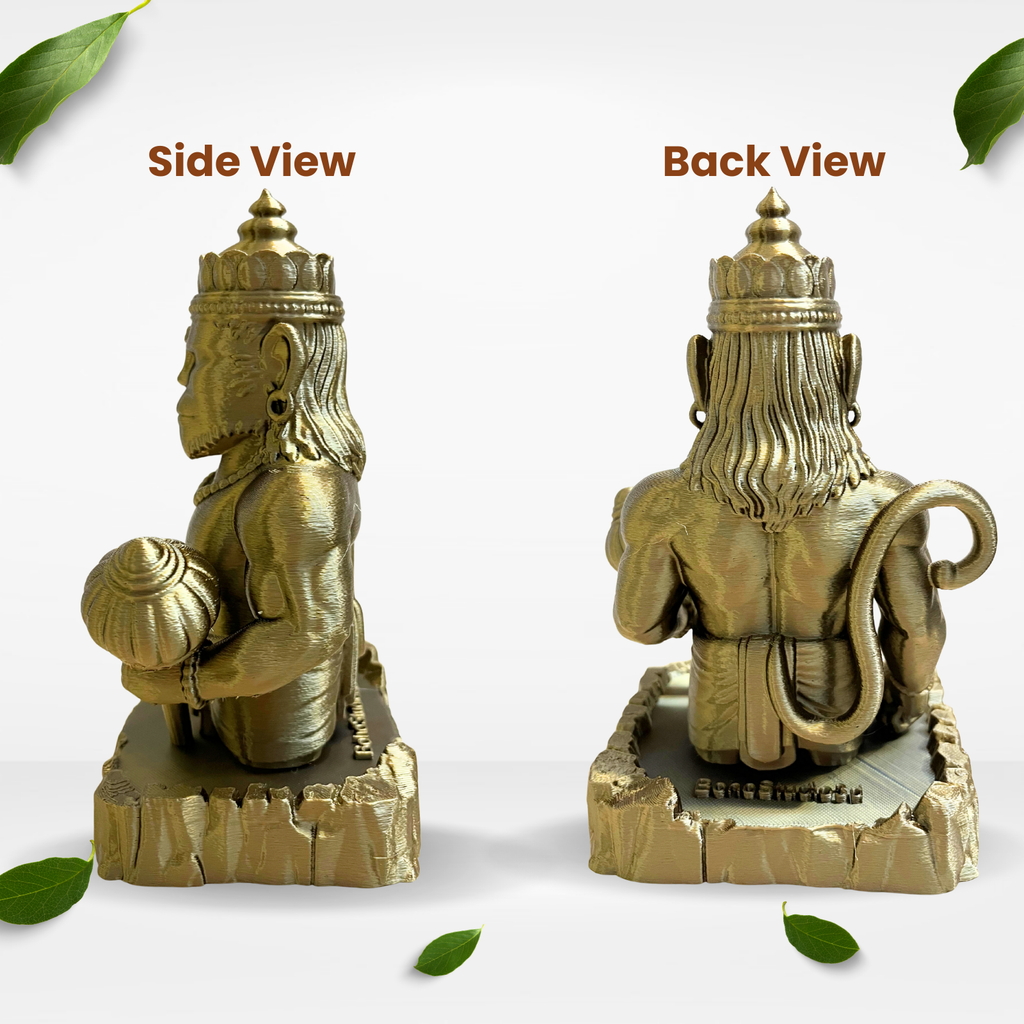 Antique Gold Hanuman Idol | Modern Spiritual Home & Desk Décor (17.5 cm)