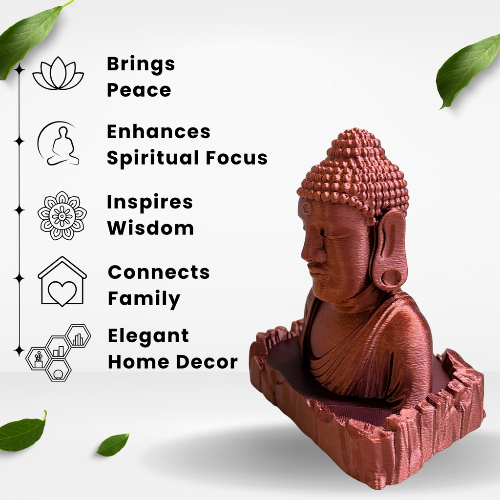 Metallic Copper Buddha Table Top | Modern Meditation & Home Décor Statue (13 cm)