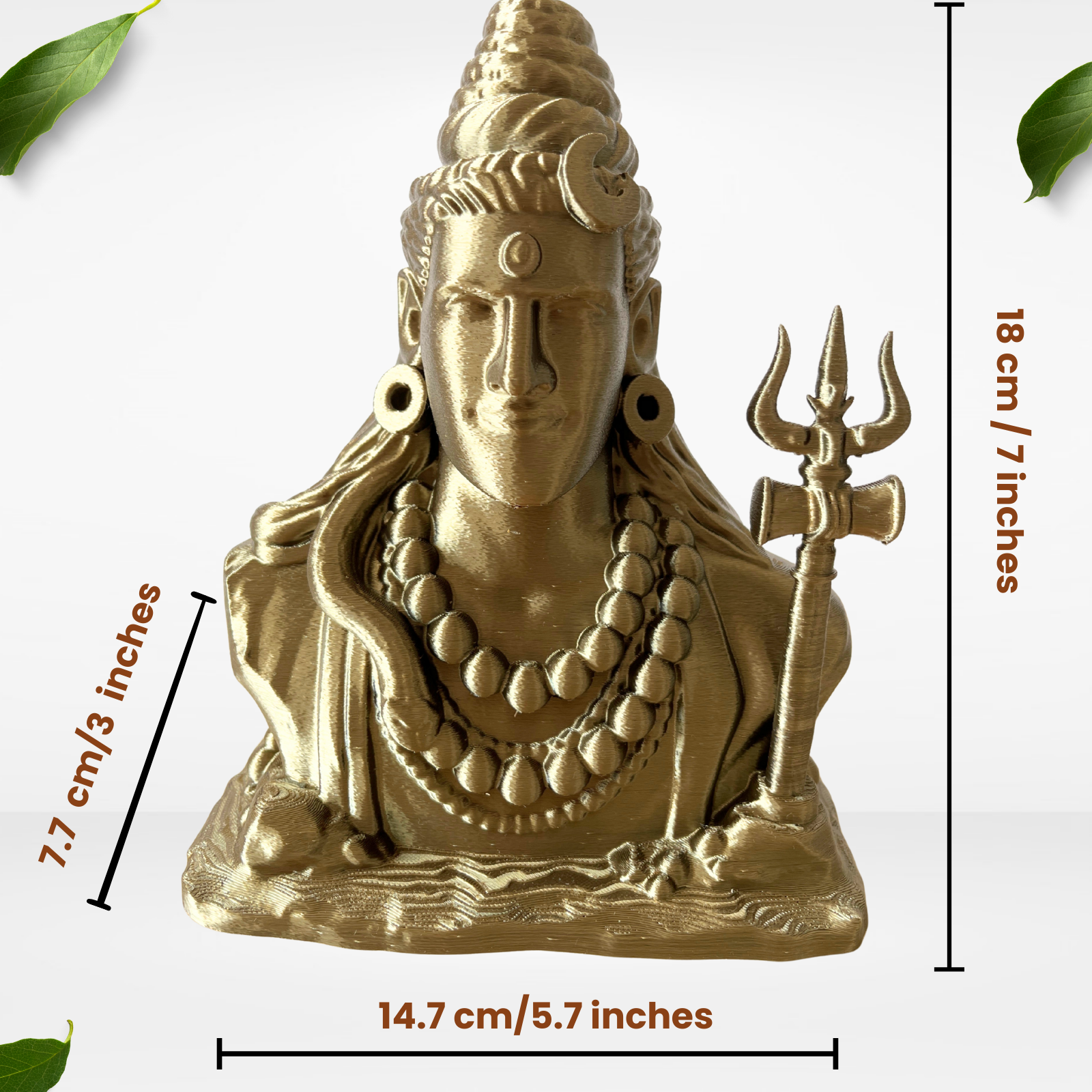 Antique Gold Lord Shiva with Trishul | Spiritual Home & Meditation Décor Idol (18 cm)