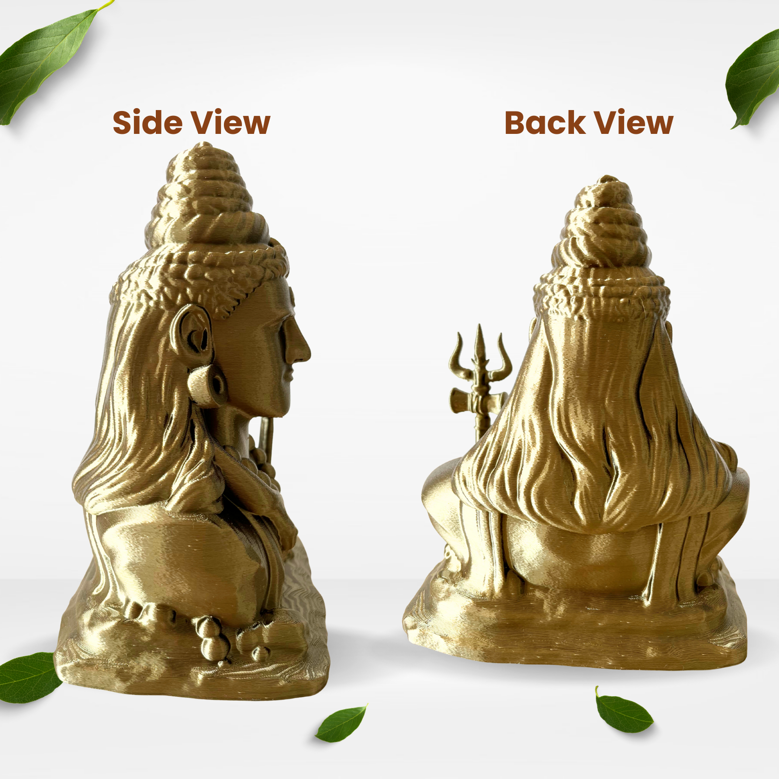 Antique Gold Lord Shiva with Trishul | Spiritual Home & Meditation Décor Idol (18 cm)