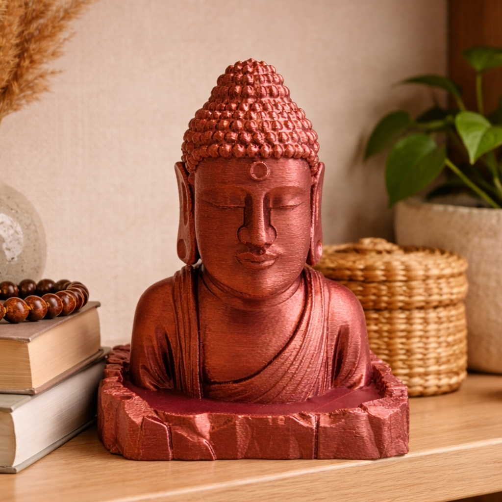 Metallic Copper Buddha Table Top | Modern Meditation & Home Décor Statue (13 cm)