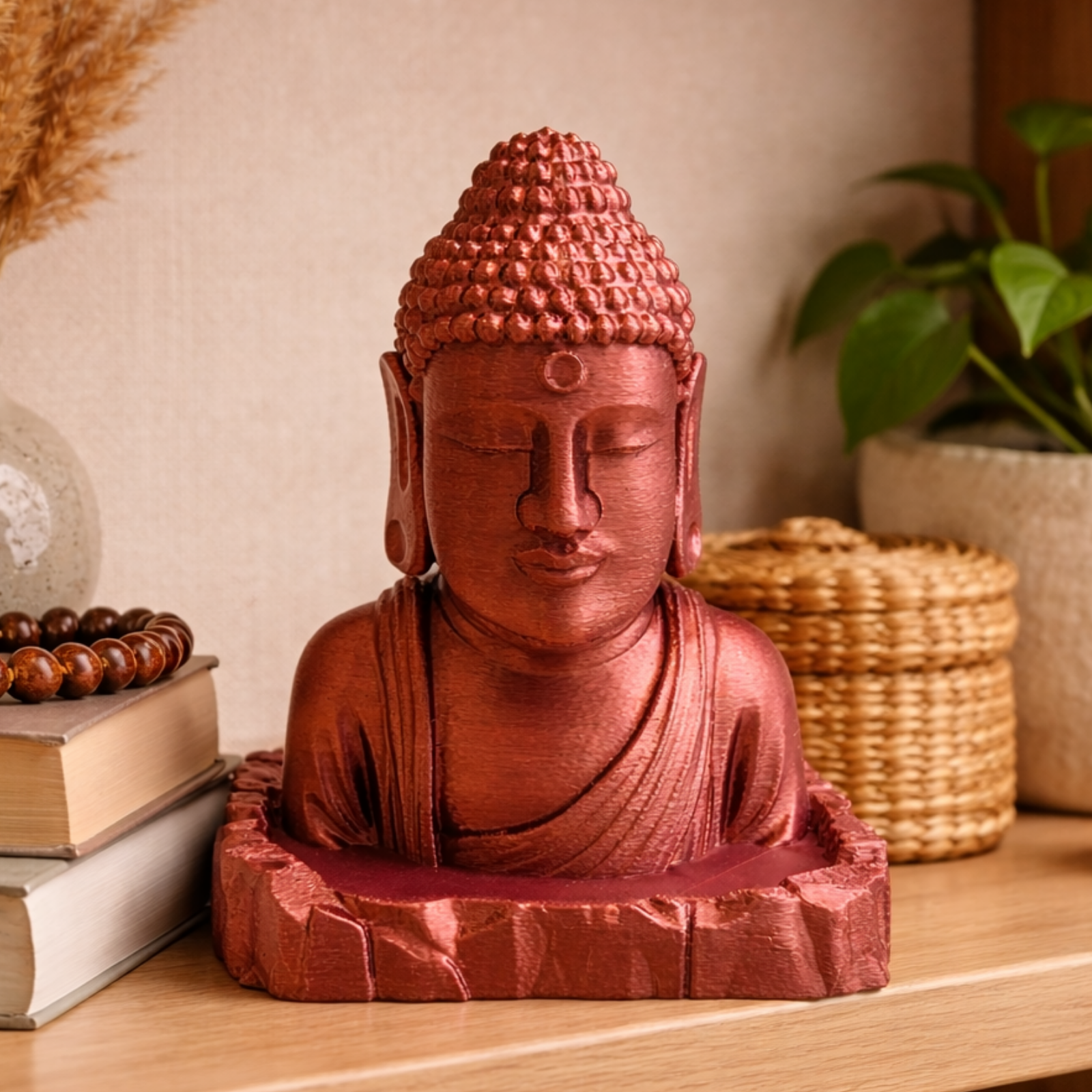 Metallic Copper Buddha Table Top | Modern Meditation & Home Décor Statue (13 cm)