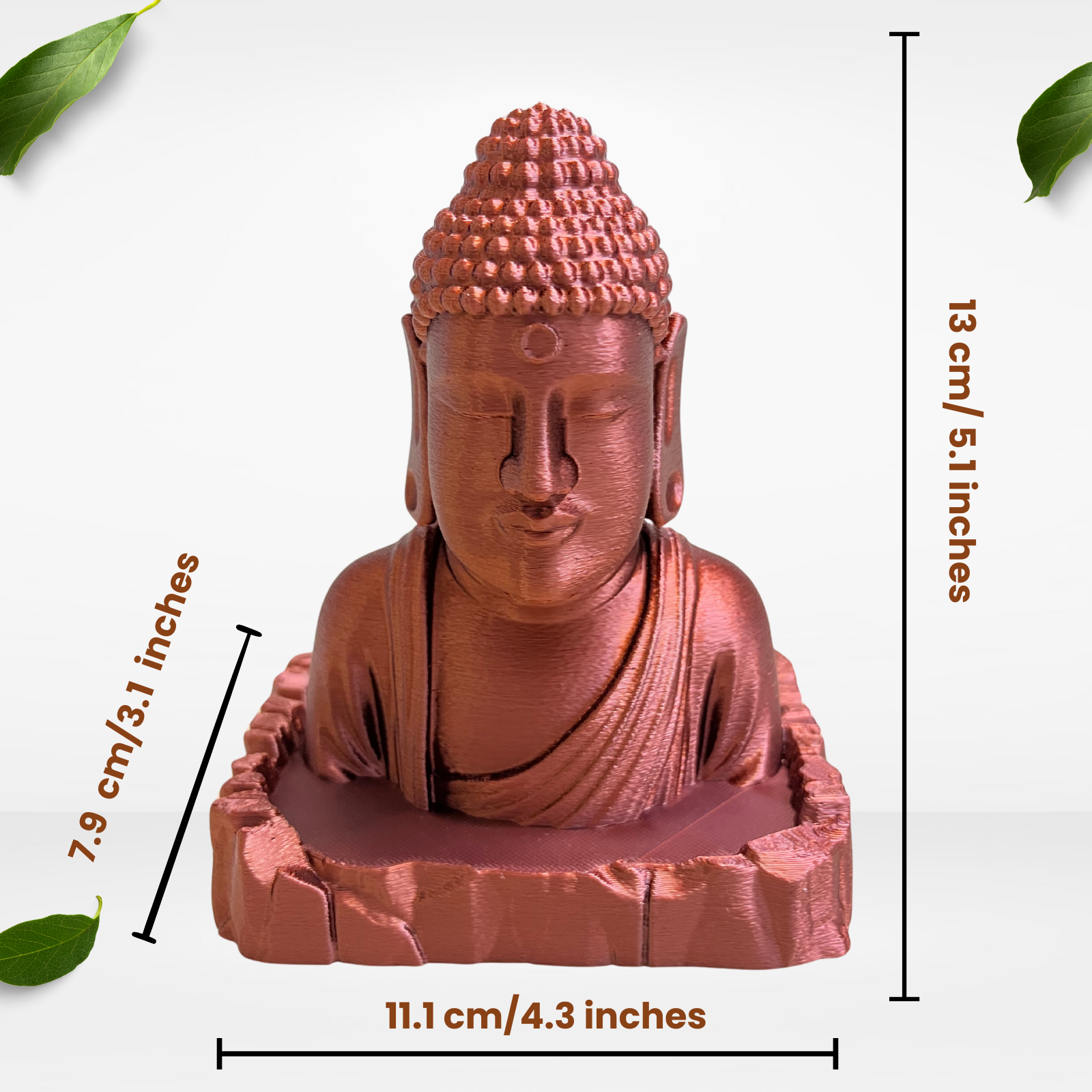 Metallic Copper Buddha Table Top | Modern Meditation & Home Décor Statue (13 cm)