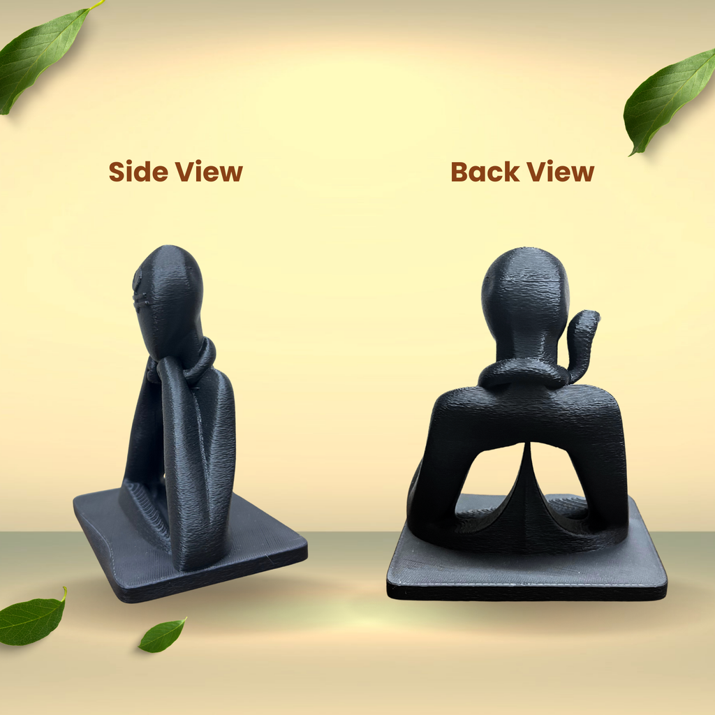 Minimal Modern Lord Shiva Idol | Stone Black Meditation & Home Décor (12 cm)