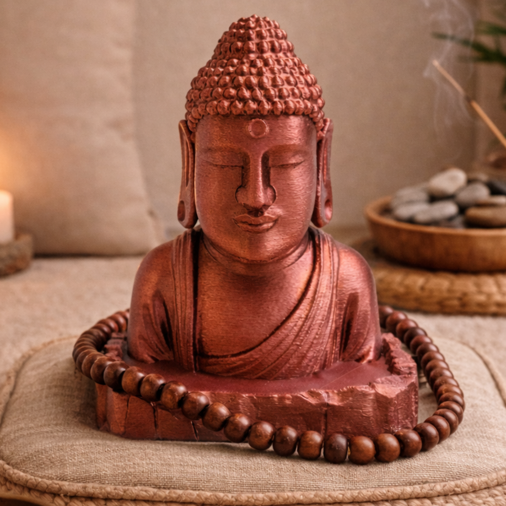 Metallic Copper Buddha Table Top | Modern Meditation & Home Décor Statue (13 cm)
