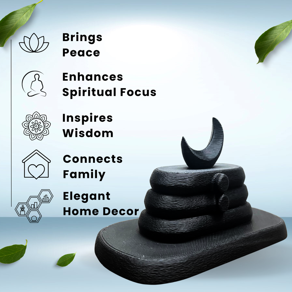 Minimal Lord Shiva Shivling Idol | Stone Black Meditation & Home Décor (7.5 cm)