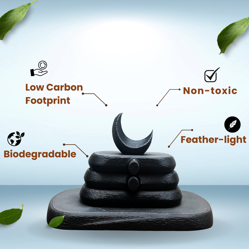 Minimal Lord Shiva Shivling Idol | Stone Black Meditation & Home Décor (7.5 cm)