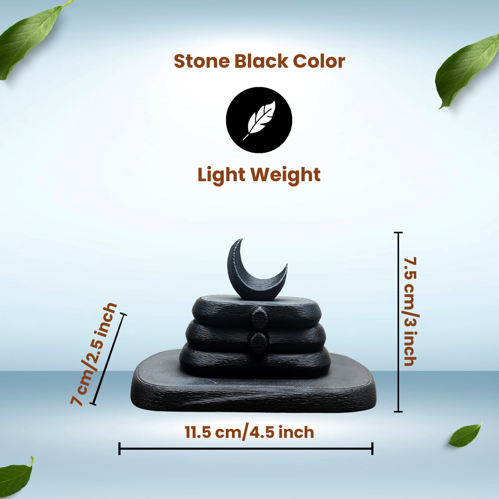 Minimal Lord Shiva Shivling Idol | Stone Black Meditation & Home Décor (7.5 cm)