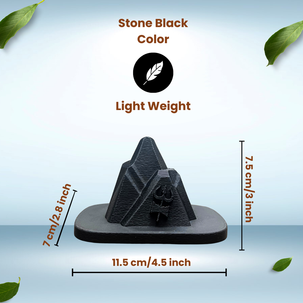 Kailash Parvat Shiv Murti | Minimal Stone Black Home & Meditation Décor (7.5 cm)