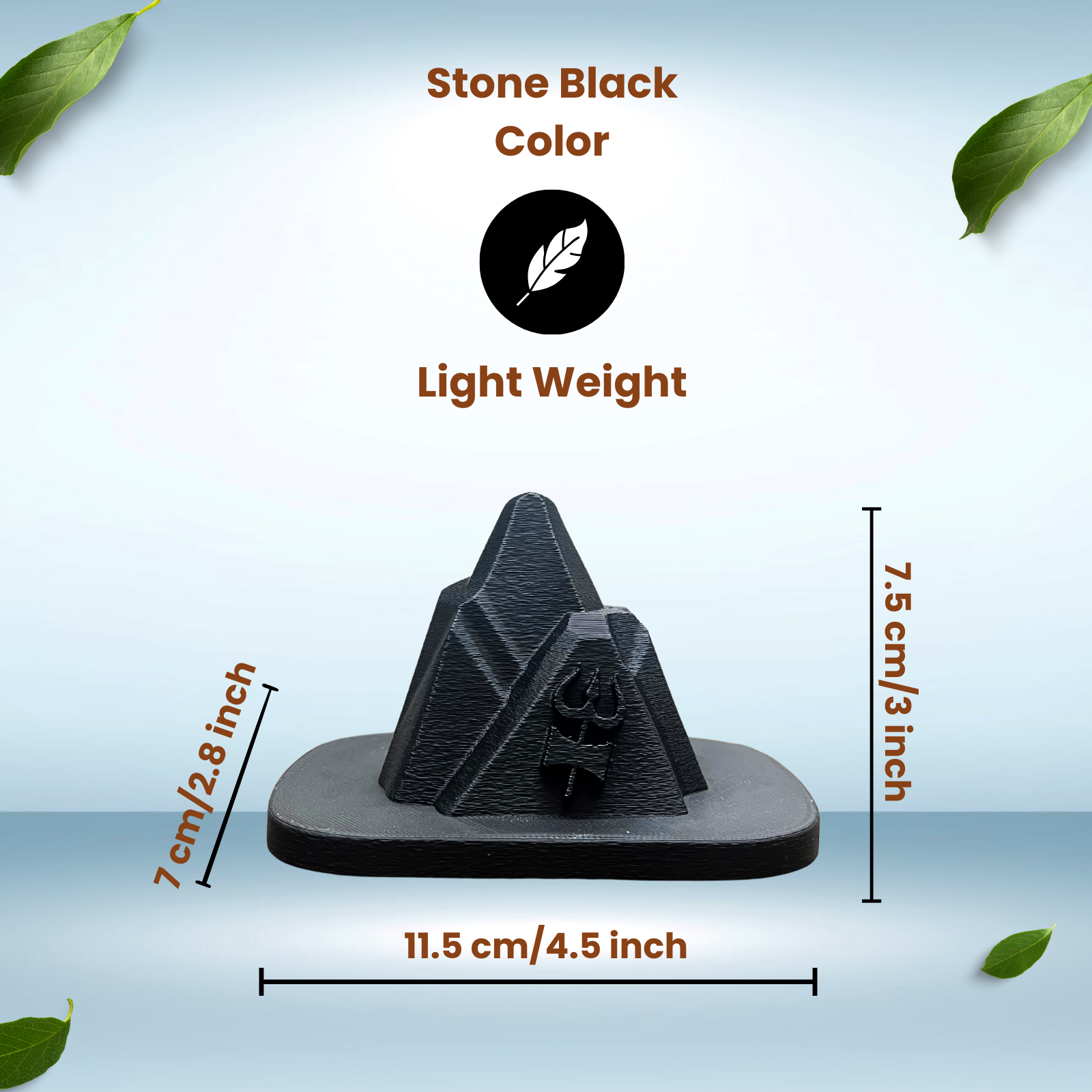 Kailash Parvat Shiv Murti | Minimal Stone Black Home & Meditation Décor (7.5 cm)