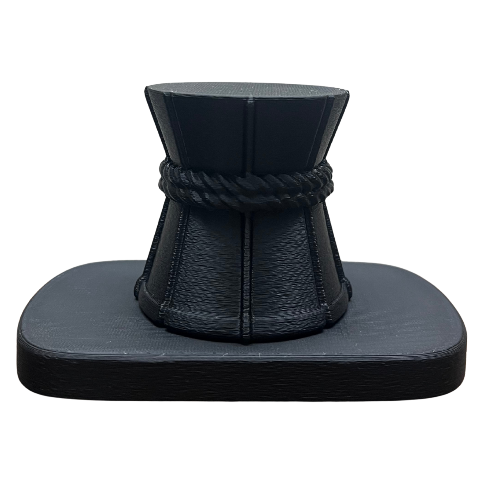 Minimal Lord Shiva Damru Idol | Stone Black Spiritual Home & Meditation Décor (7 cm)