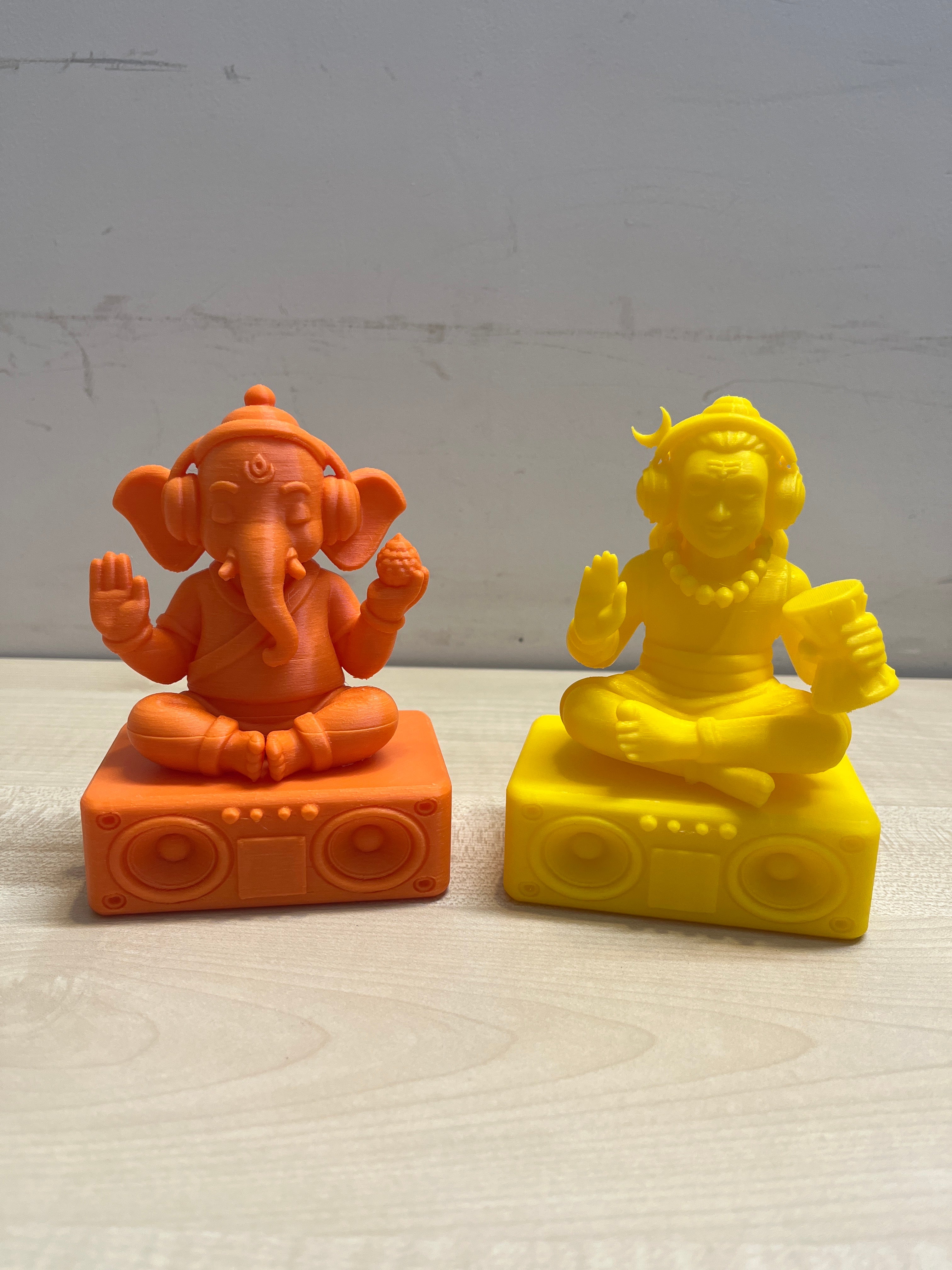Shiva & Ganesha Divine Desk Companion Combo – Modern 3D Printed Spiritual Décor Set