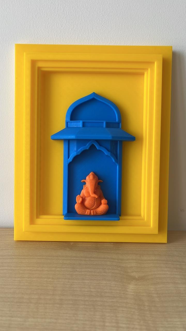 Lord Ganesha – 3D Printed Pop-Colour Framed Wall Art