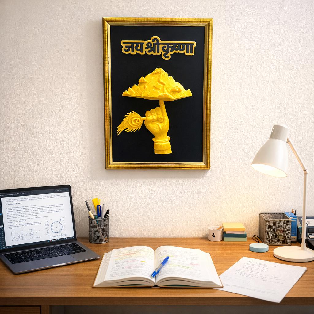 Shri Krishna Govardhan Leela – 3D Printed Divine Wall Art Frame