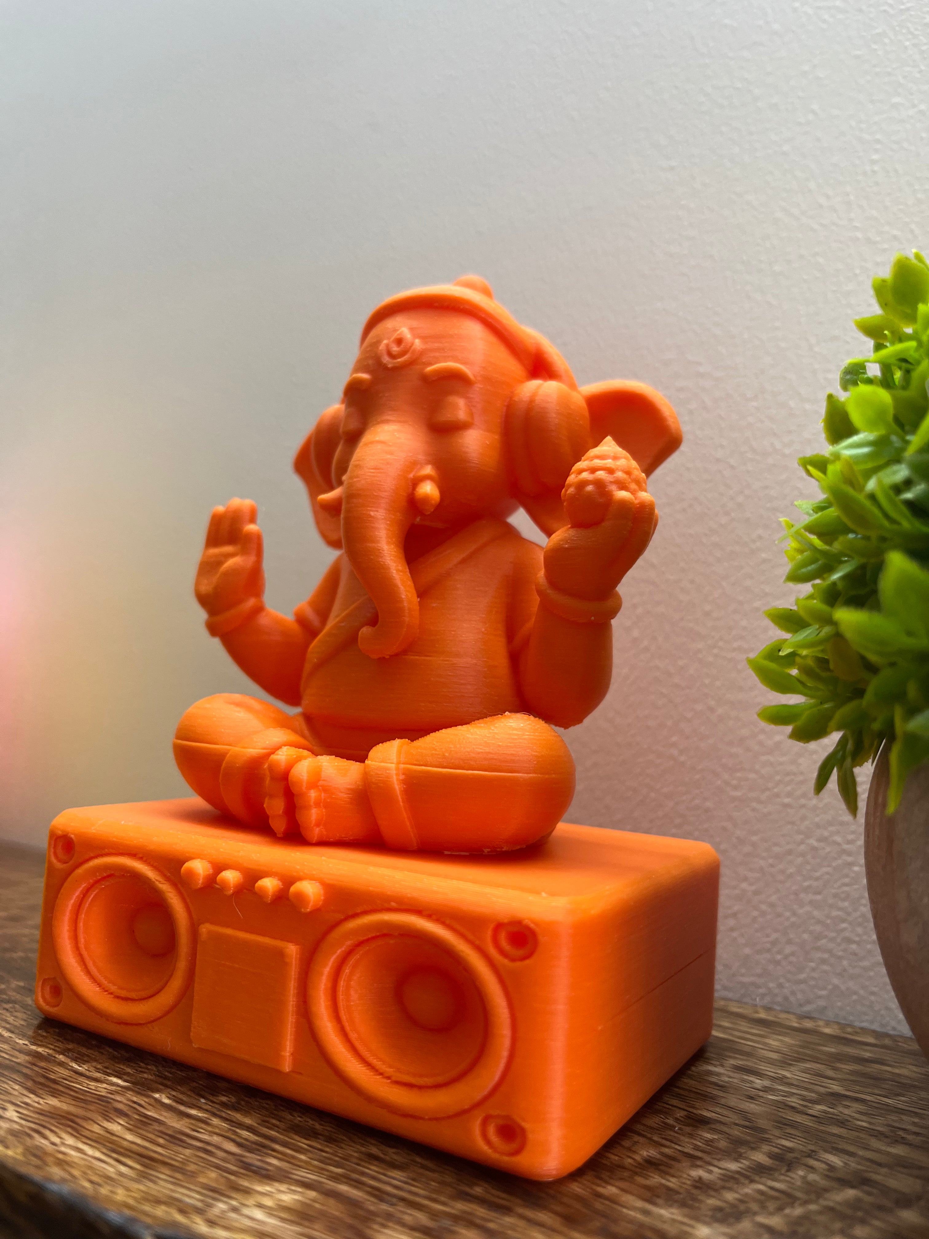 Ganesha Divine Desk Companion – 3D Printed Ganesha Idol with Speaker Base